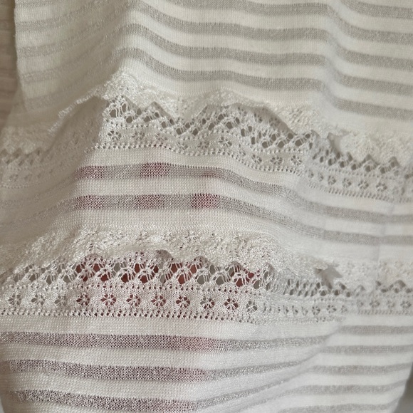 White House Black Market Ivory Striped Knit Top - Picture 8 of 8